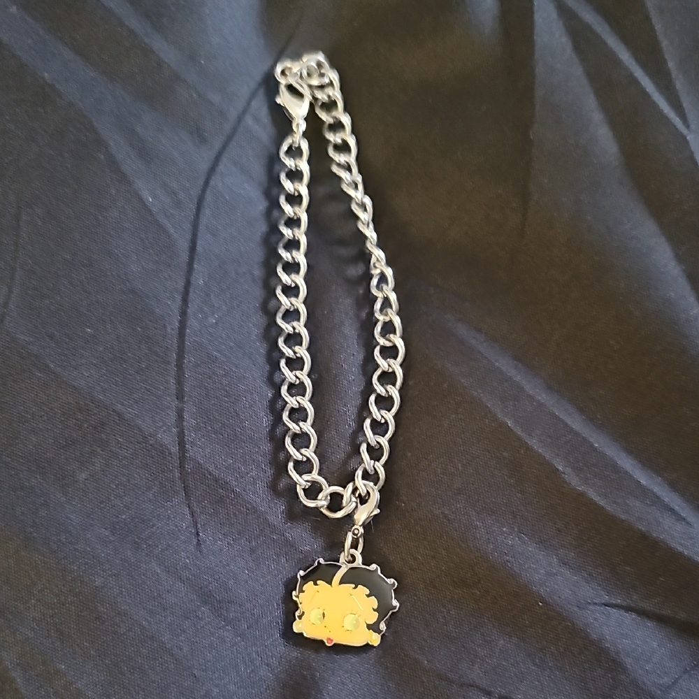 Silver Chain Bracelet with Cartoon Pendant